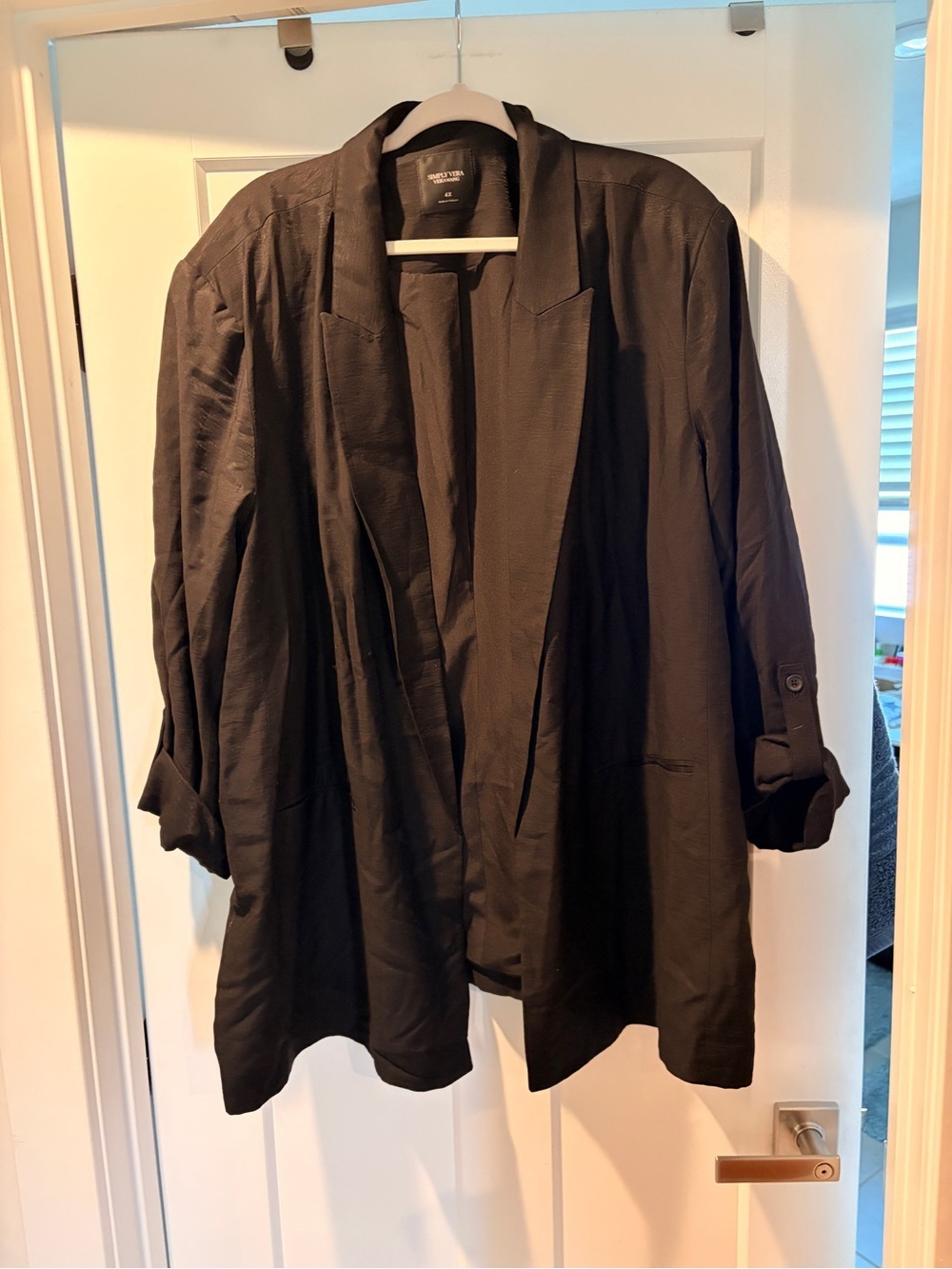 NWOT Simply Vera Wang Black Women’s Plus size 4X Relaxed Blazer Jacket